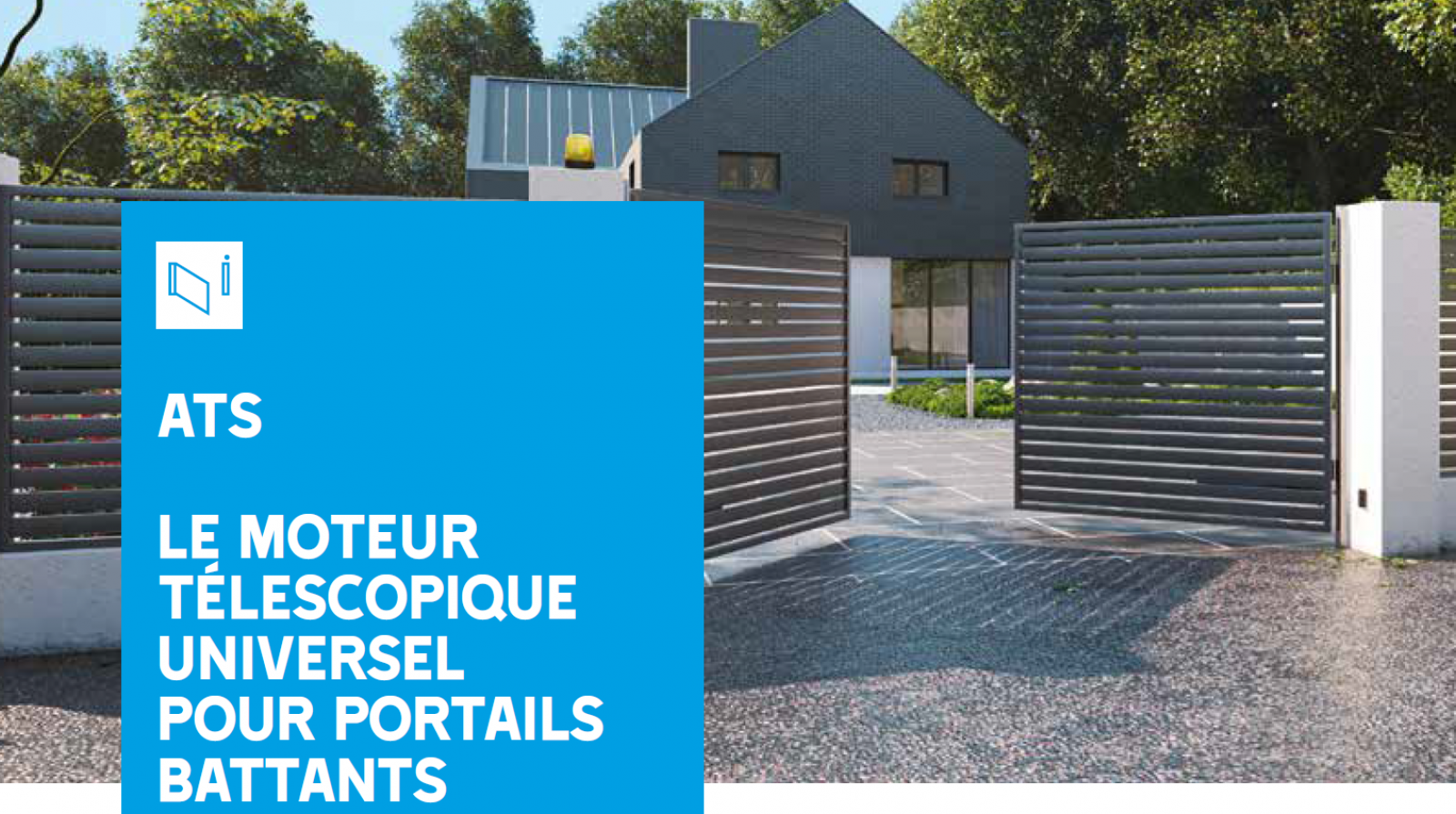 Came ats moteur télescopique pour portail battant avec vantail jusqu'à 3 mètres et 400kg en vente chez automatisations services près de marseille et aix en provence 13240