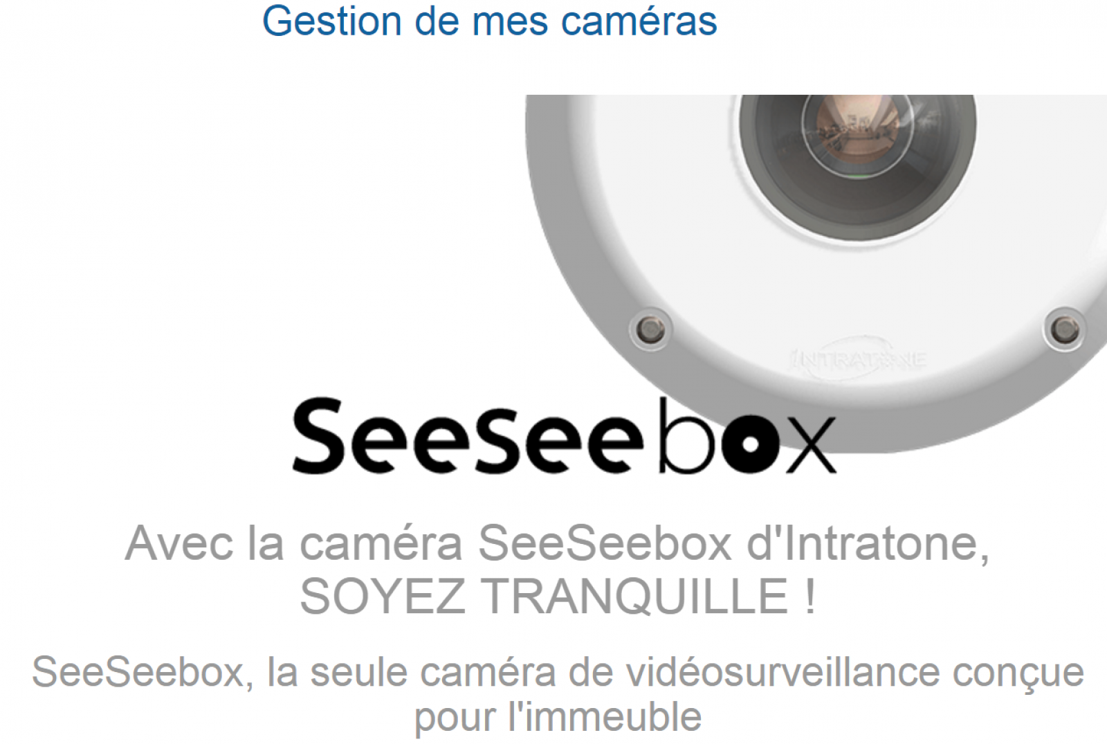 Caméra de surveillance SeeSeebox Intratone