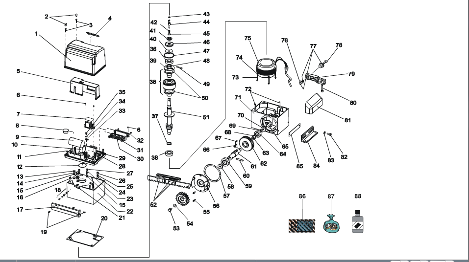 piéces détachées moteur 844 faac portail coulissant chez automatisations services 13