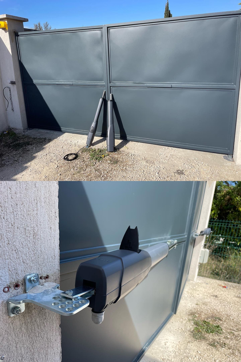 installation par AS13 Premium expert moteur CAME ATS pour portail battant en aluminium à Aix en Provence