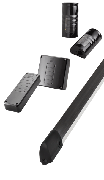 cellule radio portée 12m émetteur sur batterie lithium panneau solaire intégré récepteur sur alimentation 12v/24v CARDIN chez Automatisations Services