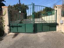 dépose moteurs existants et mise en service nouveaux moteurs CAME sur portail battant en fer forgé 13105 Mimet